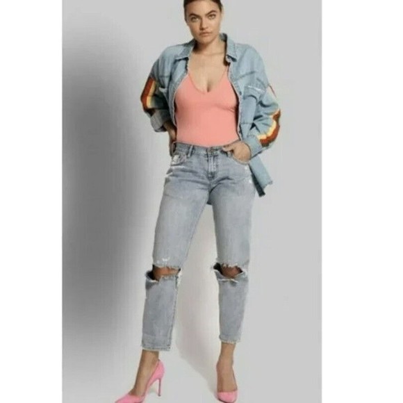 One Teaspoon Awesome Baggies distressed slouchy Jeans Montana Blue Size 27 - Picture 1 of 9